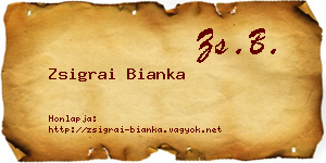 Zsigrai Bianka névjegykártya