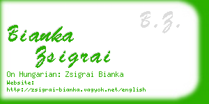 bianka zsigrai business card